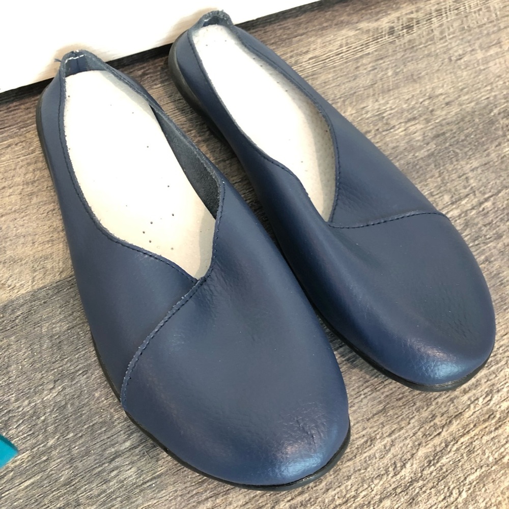 Clarsunny Leather  Dark Blue Slip on Mule sz 9
